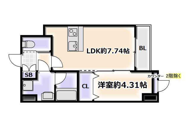 プレジオ難波ASIAN(1DK/15階)の間取り写真