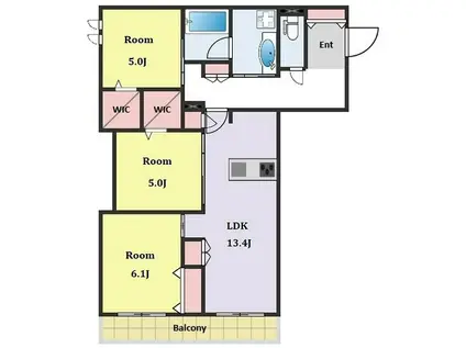 アチェーロ駒沢大学(3LDK/2階)の間取り写真