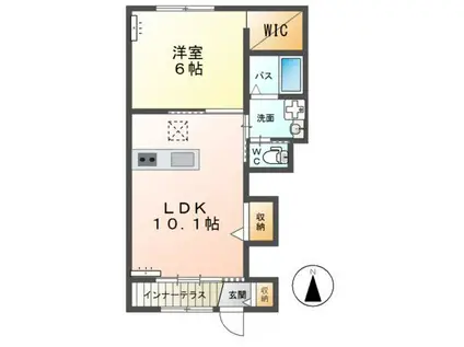 CLEVERIE I(1LDK/1階)の間取り写真