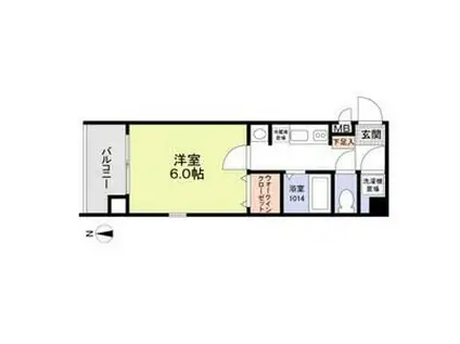 VAROQUE北堀江(1K/4階)の間取り写真