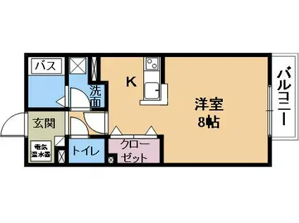 ベアグラス(ワンルーム/1階)の間取り写真