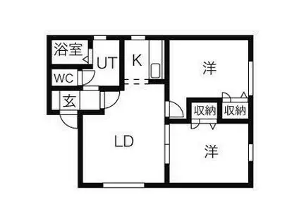 クレストパレス(2LDK/1階)の間取り写真