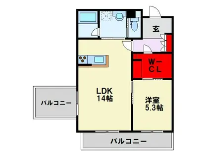 VIA SALAKURAZA(1LDK/3階)の間取り写真