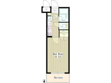 ティーザ武蔵野(1K/1階)の間取り写真