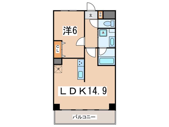 S-FORTたまプラーザ(1LDK/1階)の間取り写真