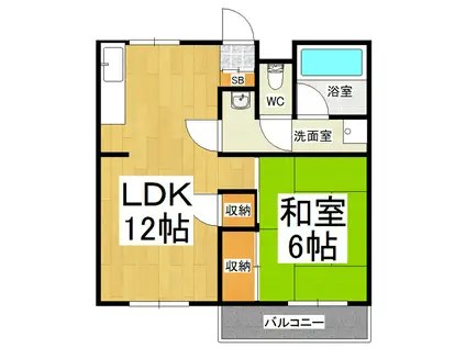 エスポワール椿(1LDK/1階)の間取り写真