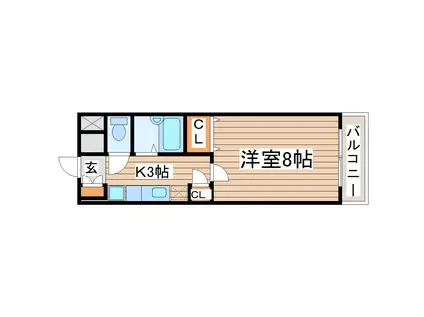 グランドパレス長町(1K/4階)の間取り写真