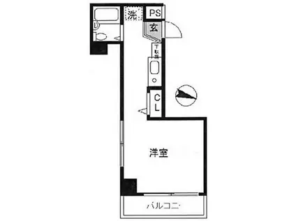 ホーメストハイツ本郷(ワンルーム/9階)の間取り写真