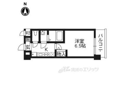 ラナップスクエア京都東山(1K/6階)の間取り写真