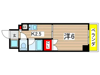 稲田第二ビル(1K/2階)の間取り写真
