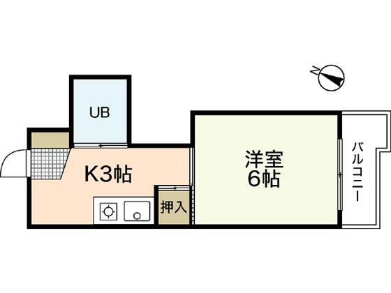 北岡ビル(1K/4階)の間取り写真