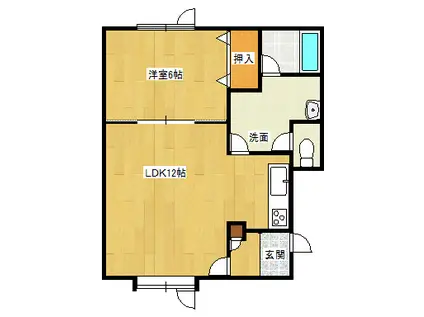 FLORENS(1LDK/1階)の間取り写真