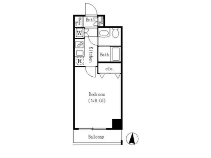 クロスレジデンス清澄白河(1K/7階)の間取り写真