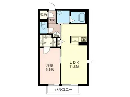 JOY鎌倉(1LDK/2階)の間取り写真