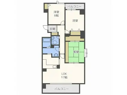 ブライトン円山(3LDK/2階)の間取り写真