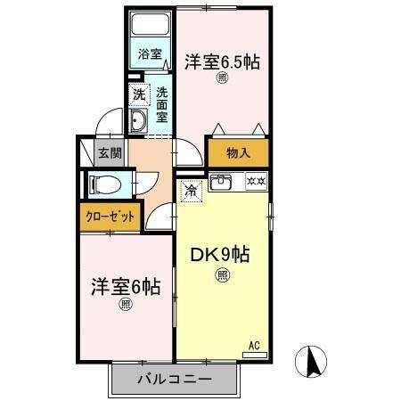 セジュール紗季(2DK/2階)の間取り写真