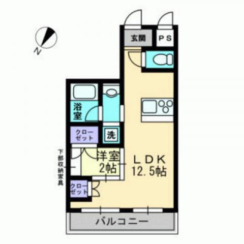 ライブタウン中央通(1LDK/8階)の間取り写真