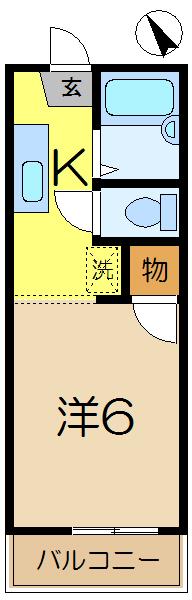 プレザージュ大岡(1K/1階)の間取り写真