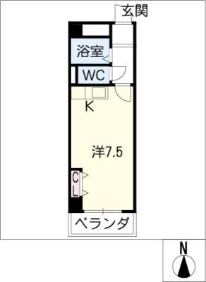 ハイツめぐみ(1K/3階)の間取り写真