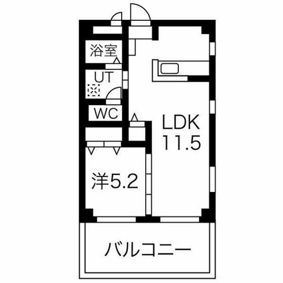 タウンパークS(1LDK/5階)の間取り写真