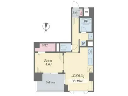 エルシノア住吉(1LDK/9階)の間取り写真