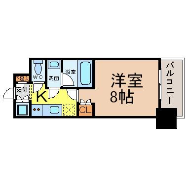 シエルブルー栄(1K/5階)の間取り写真