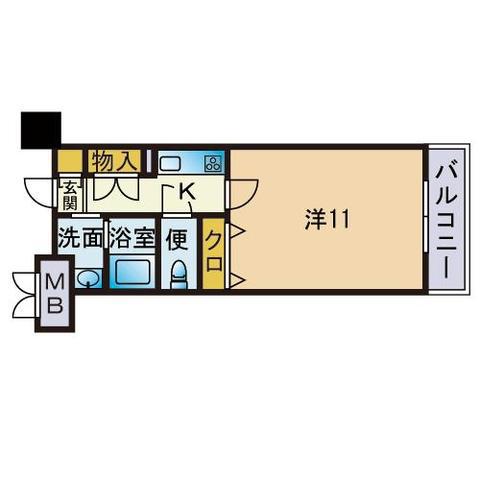 メープル博多倶楽部(1K/3階)の間取り写真