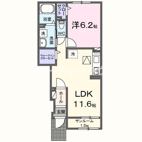 メゾン ドゥ ヴィクトワールIII(1LDK/1階)の間取り写真