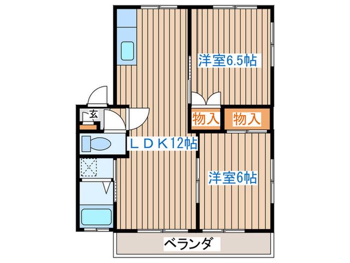 メープルKT(2LDK/2階)の間取り写真