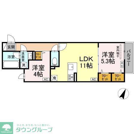 セレスティア上鷺宮II(2LDK/2階)の間取り写真