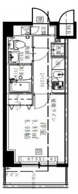 GENOVIA西川口V(1K/3階)の間取り写真