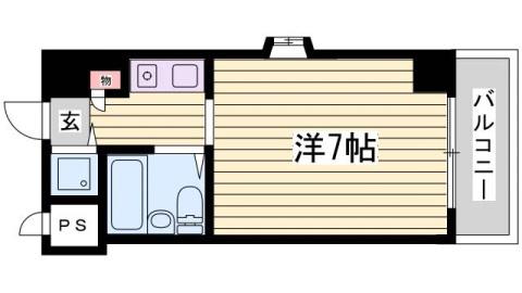 ハーバーヒル大倉山(1K/3階)の間取り写真