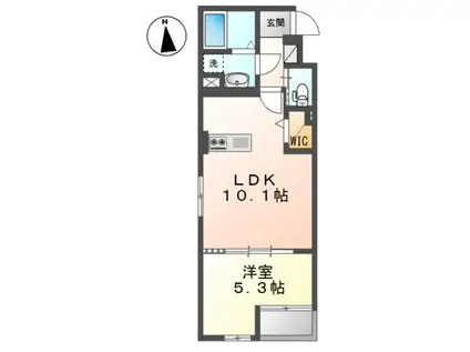 RKマンション(1LDK/5階)の間取り写真