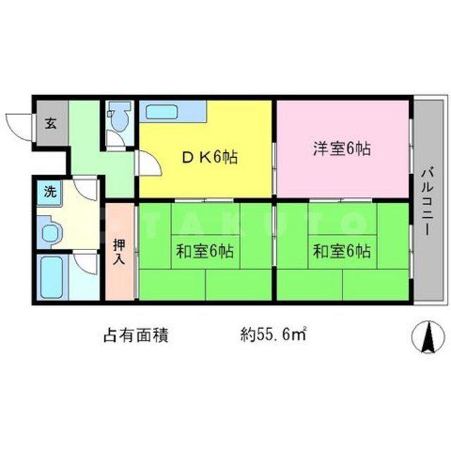コンフォール北白川II(3DK/3階)の間取り写真