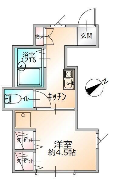 MAISON OMBLE VERTE(1K/1階)の間取り写真