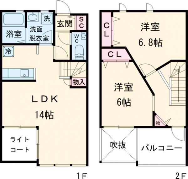 プレミアムアイランド西島III(2LDK/1階)の間取り写真