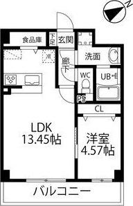 ウルフィエスタ徳川(1LDK/8階)の間取り写真