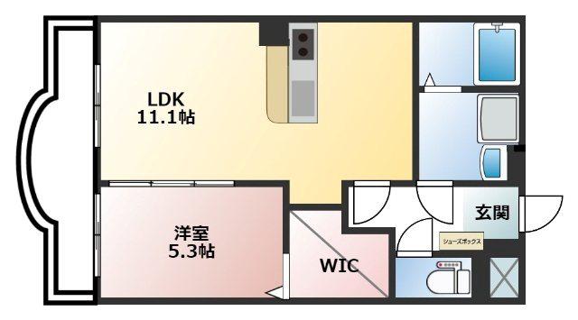 シンフォニー石坂II(1LDK/2階)の間取り写真