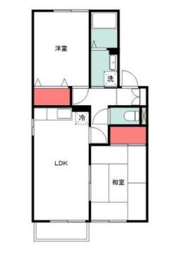 メゾンラフィーネ(2LDK/1階)の間取り写真