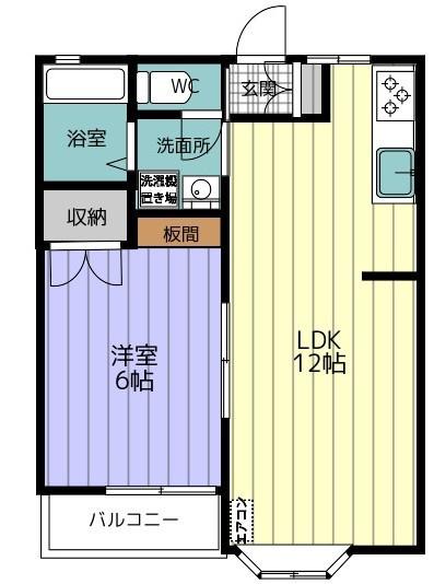 東海コーポレーションA(1LDK/1階)の間取り写真