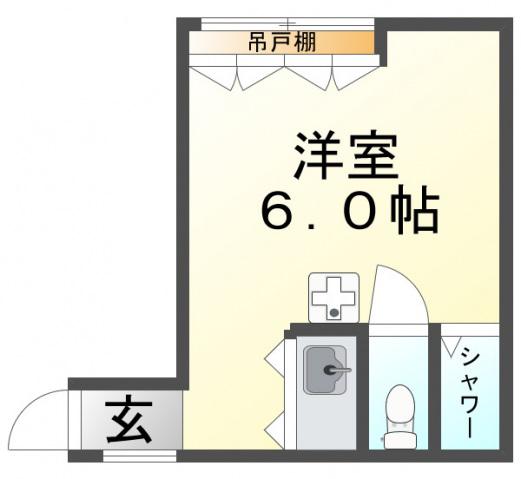 プチロイヤル(ワンルーム/3階)の間取り写真