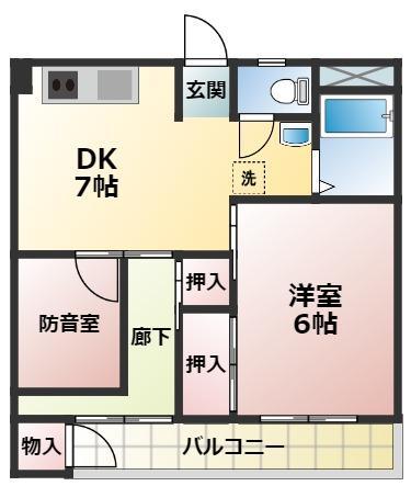 土谷マンション(2DK/3階)の間取り写真