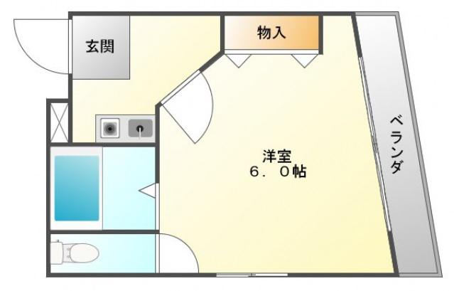 ハイツハラヤマ(1K/2階)の間取り写真