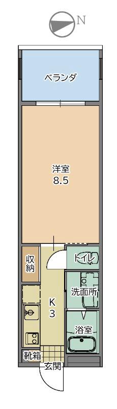 トーマス辻(1K/9階)の間取り写真