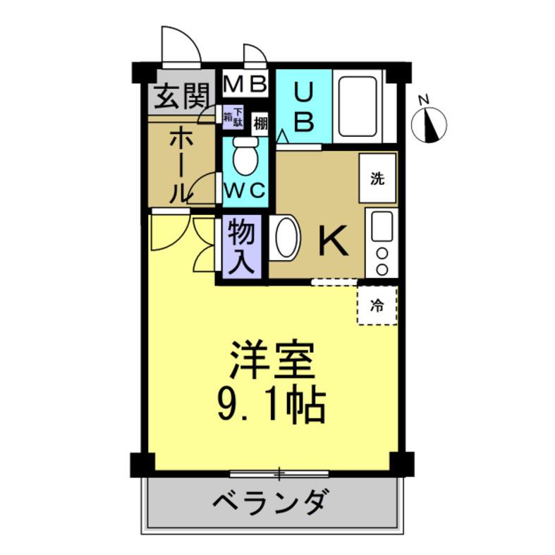 ルミエール清水山(1K/1階)の間取り写真