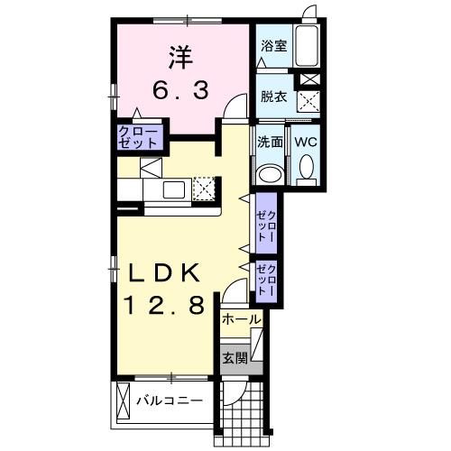 エスペランサ(1LDK/1階)の間取り写真