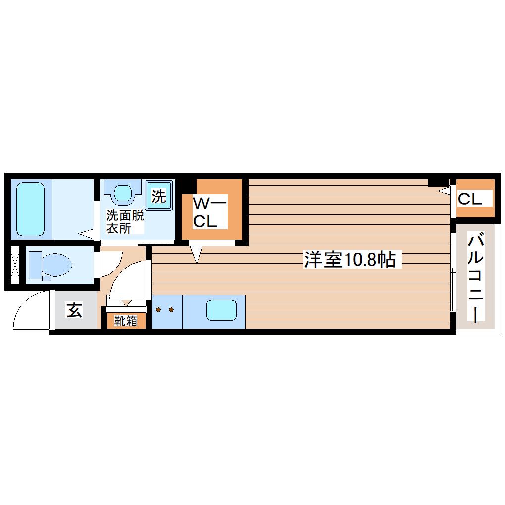 HYGGE(ワンルーム/2階)の間取り写真