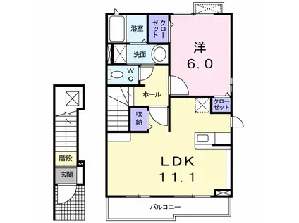 スプリングウィンドIII(1LDK/2階)の間取り写真