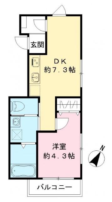 六本木ルガロ(1DK/3階)の間取り写真