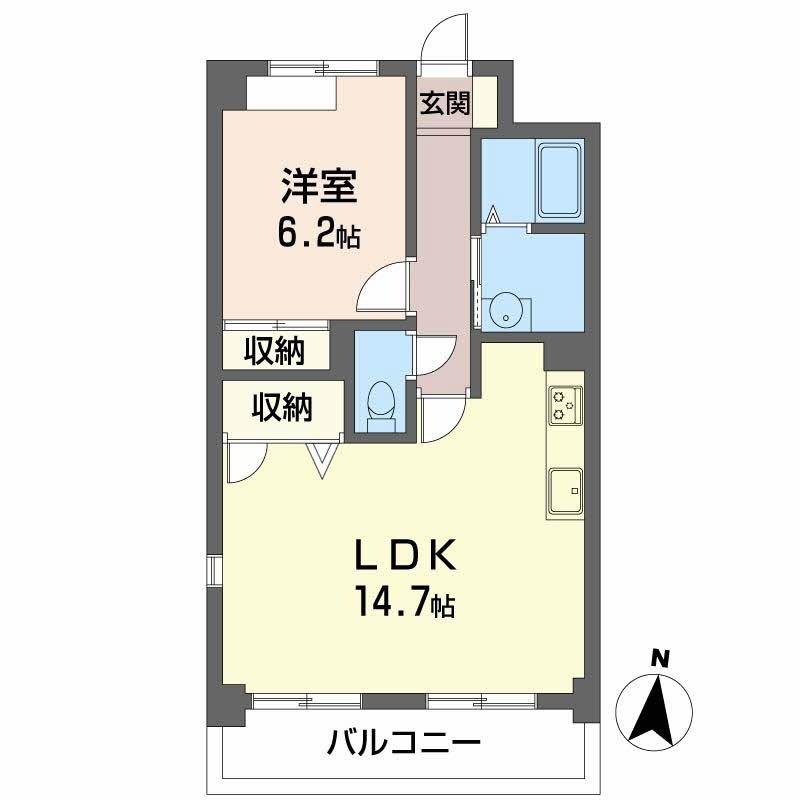 スクエアエムズ(1LDK/3階)の間取り写真